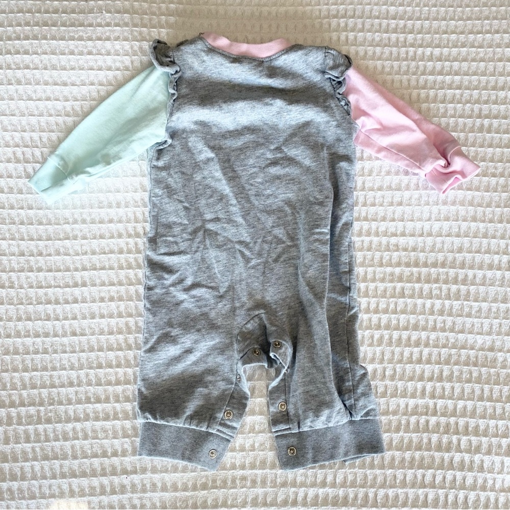 adidas kids grey pink and blue jumpsuit onesie 3M - Picture 5 of 7